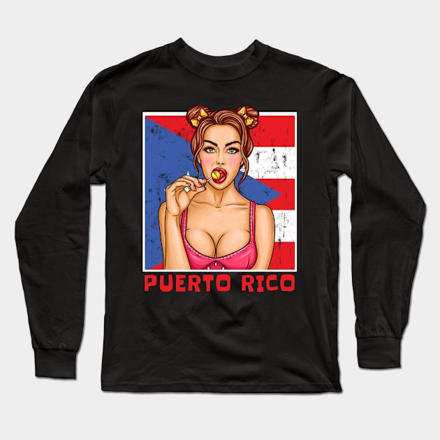 Proud Puerto Rico Flag, Puerto Rico gift heritage, Puerto Rican girl Boy Friend Boricua Puertoriqueño Long Sleeve T-Shirt by JayD World